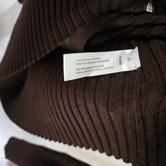 Brown Sweater Zip Up Womens Medium - Picture 6 of 8